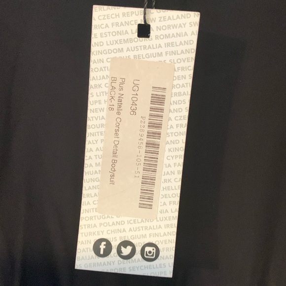 NWT 14 BooHoo Plus Natalie Corset Detail Bodysuit - Picture 6 of 12